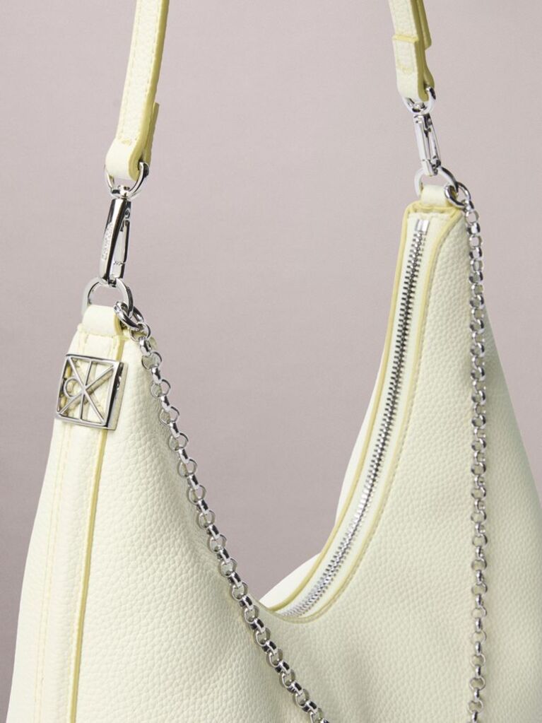 Green Pebbled Jewellery Chain Hobo Bag  Women