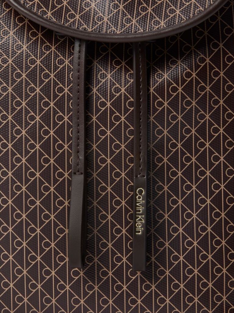 Brown Allover Emblem Logo Mini Backpack  Women