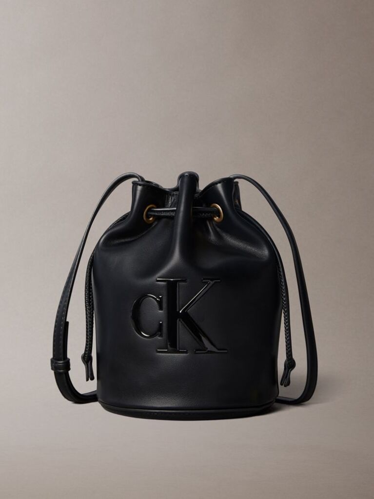 Black Small Signature Monogram Bucket Bag  Women