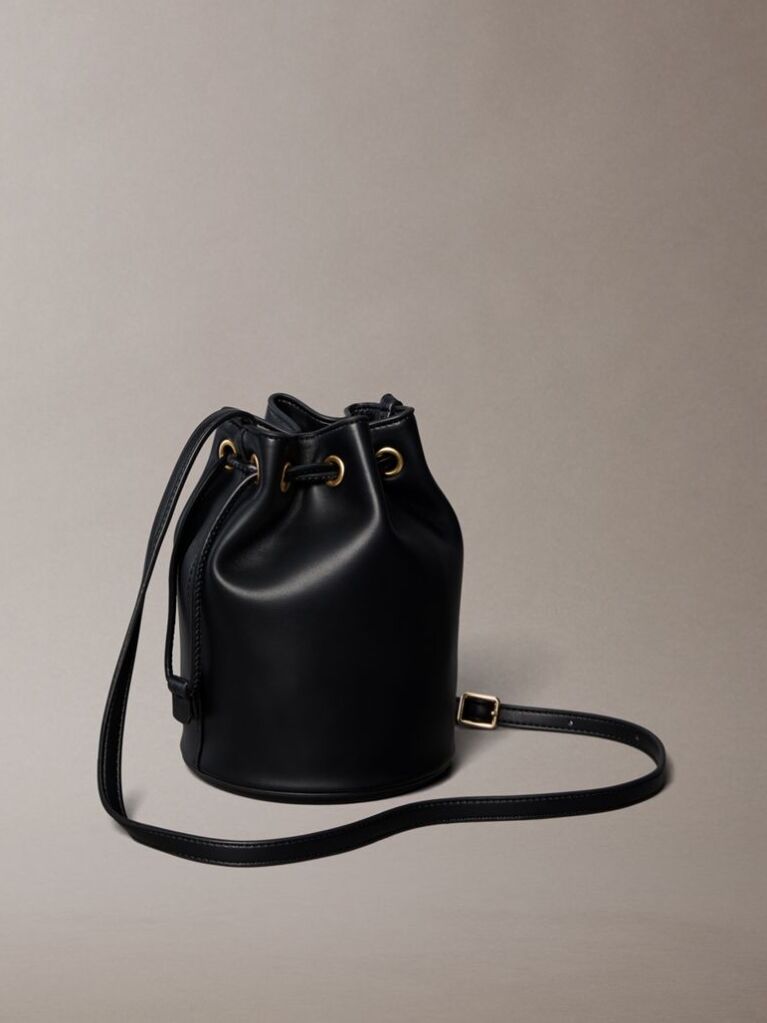 Black Small Signature Monogram Bucket Bag  Women