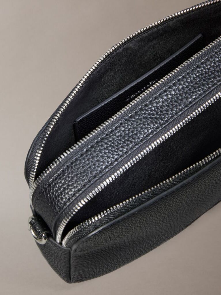 Black 2 Strap Logo Crossbody Camera Bag  Women
