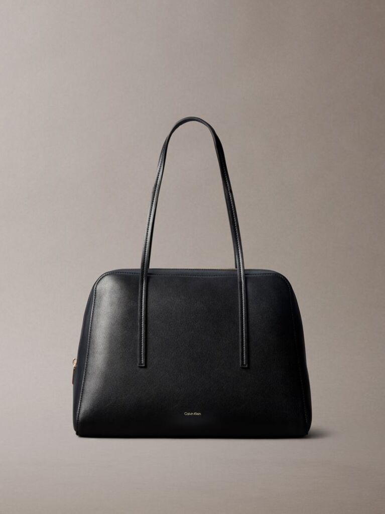 Black Foil Logo Bowling Shoulder Bag  Women
