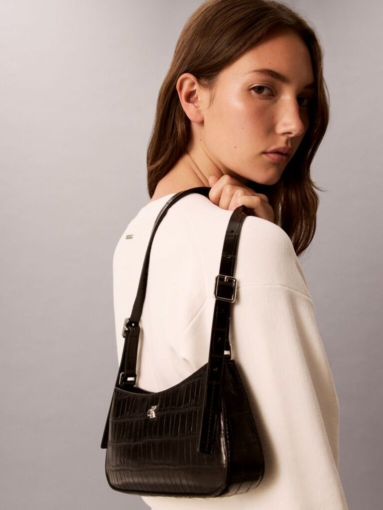 Black Monogram Crocodile Shoulder Bag  Women
