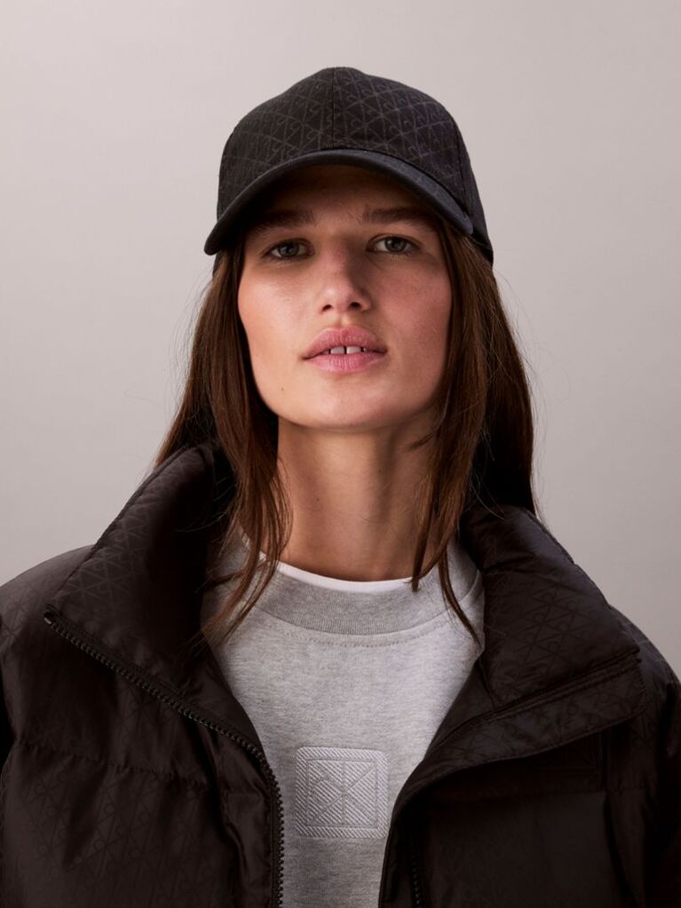 Black Cotton Twill Adjustable Emblem Logo Cap  Women