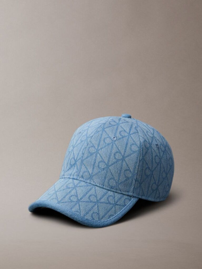 Denim Burnout Emblem Logo Denim Cap  Women