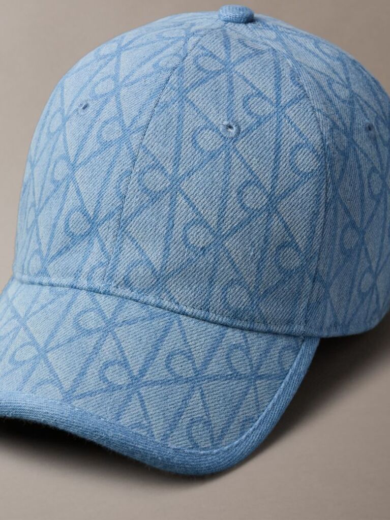 Denim Burnout Emblem Logo Denim Cap  Women