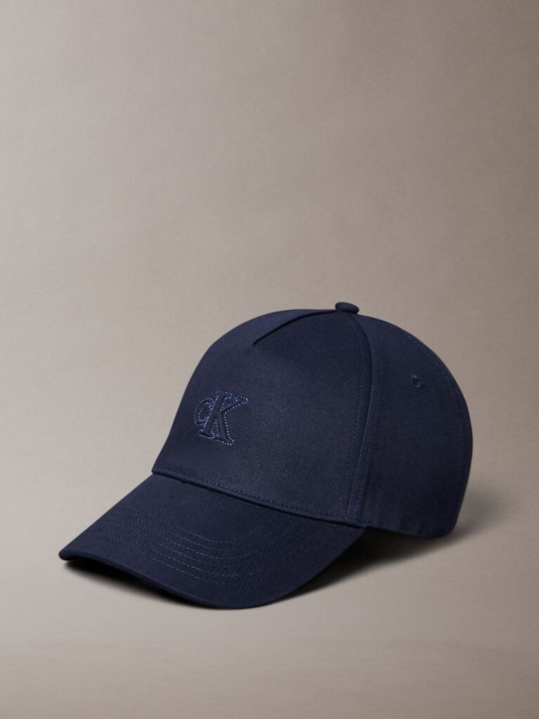 Blue Monogram Shine Embroidery Moire Cap  Women