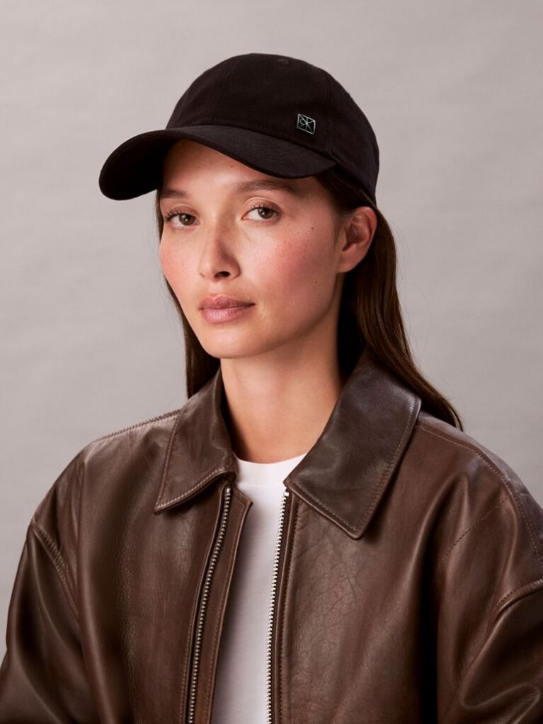Black Emblem Monogram Logo Baseball Cap  Women