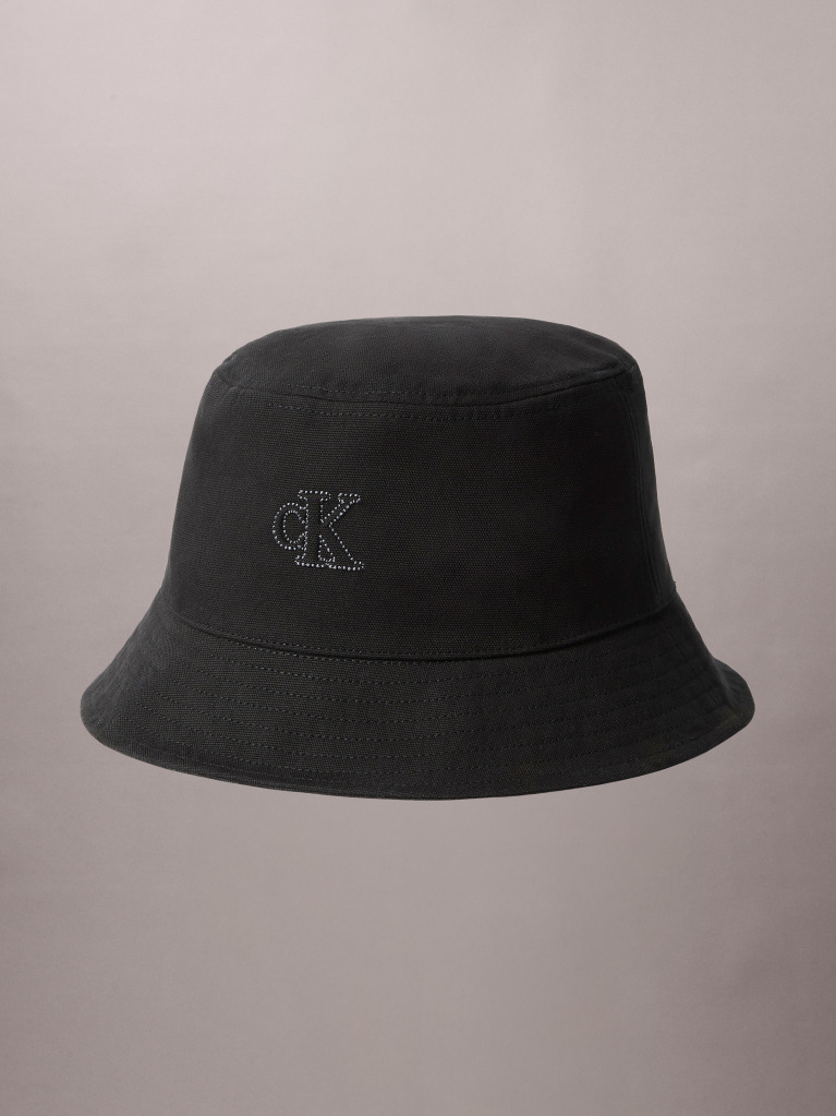 Black Canvas Signature Logo Bucket Hat  Women