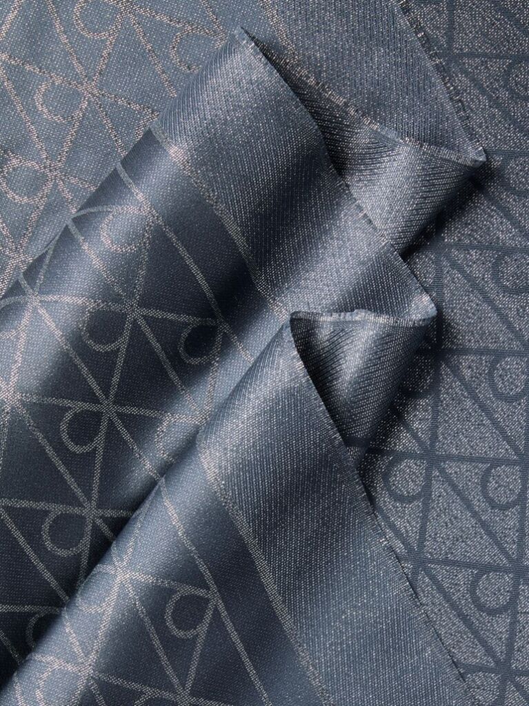 Blue Allover Emblem Logo Shine Scarf  Women