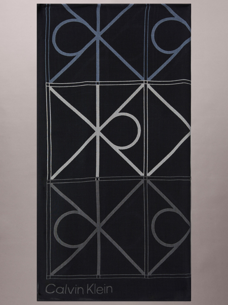 Black Tonal CK Emblem Modal Scarf  Women