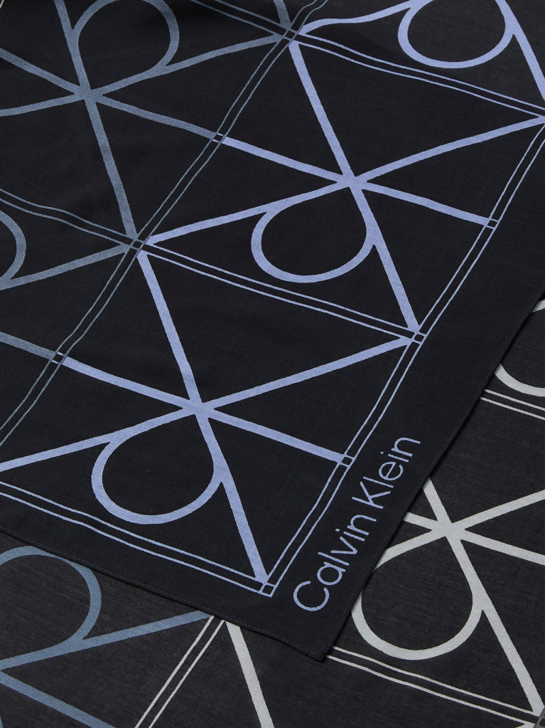 Black Tonal CK Emblem Modal Scarf  Women