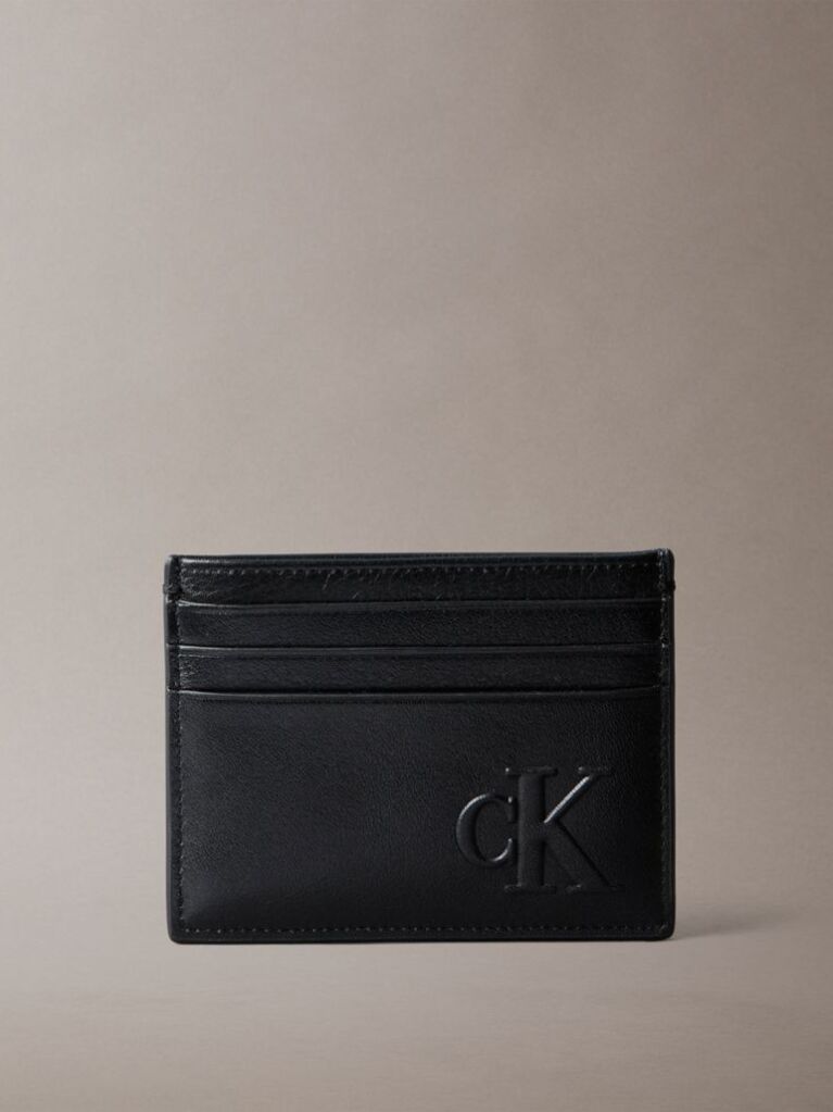 Black Sculpted Impression Card Case  Men