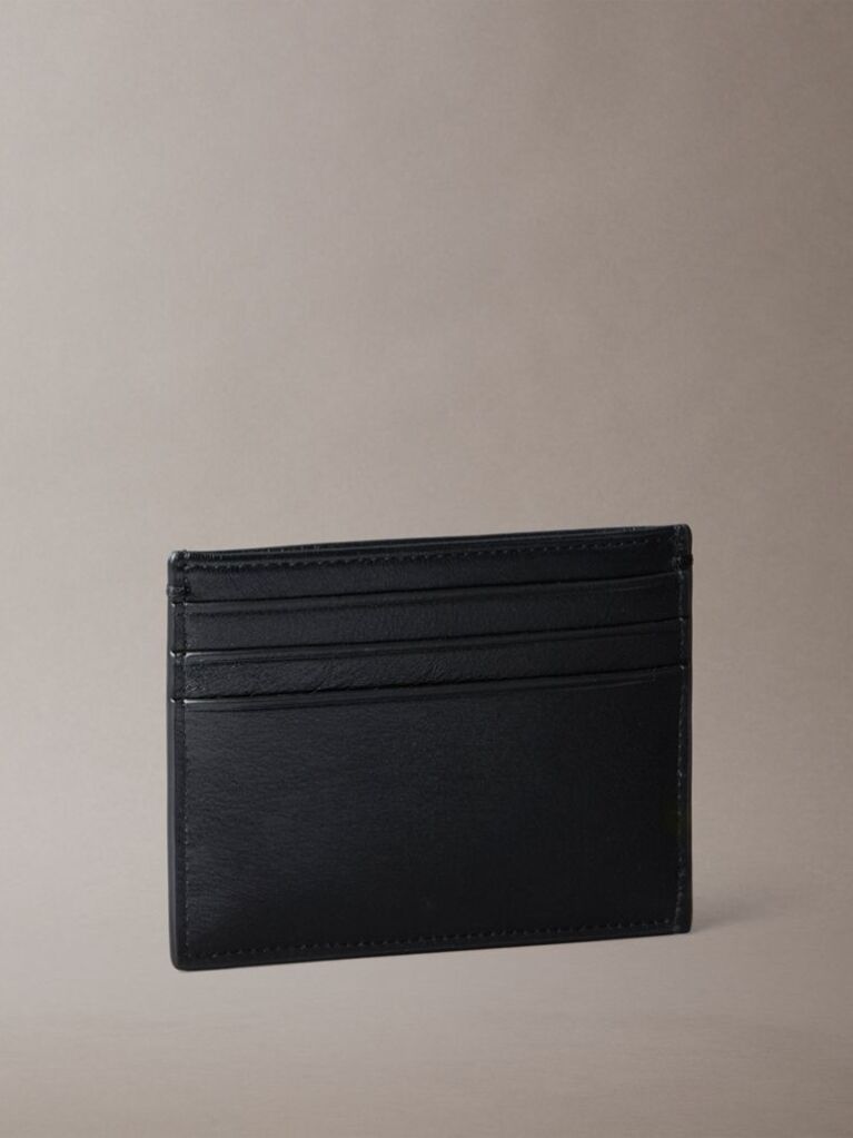 Black Sculpted Impression Card Case  Men