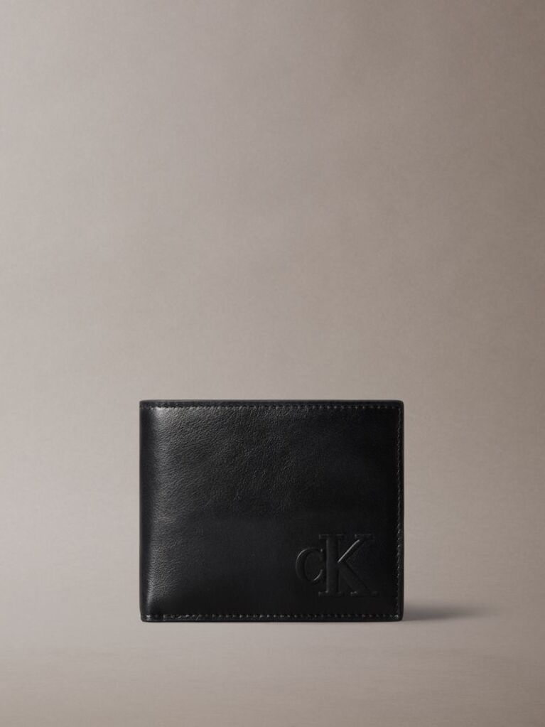 Black Leather RFID Billfold Wallet  Men