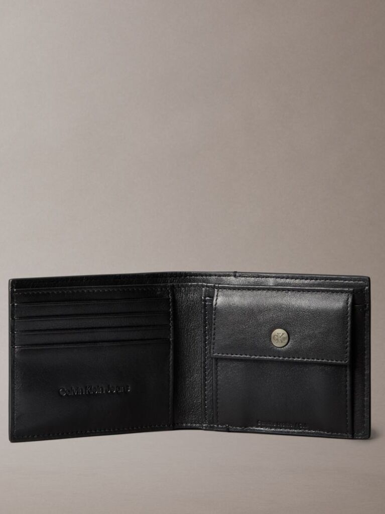 Black Leather RFID Billfold Wallet  Men