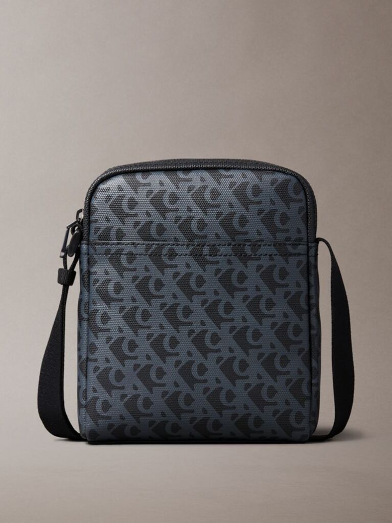 Black Textured Reporter Bag  Men