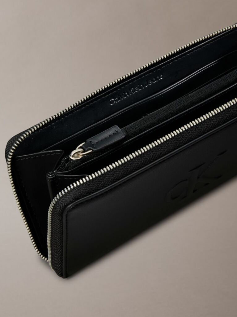 Black Zip Around Wallet  Women
