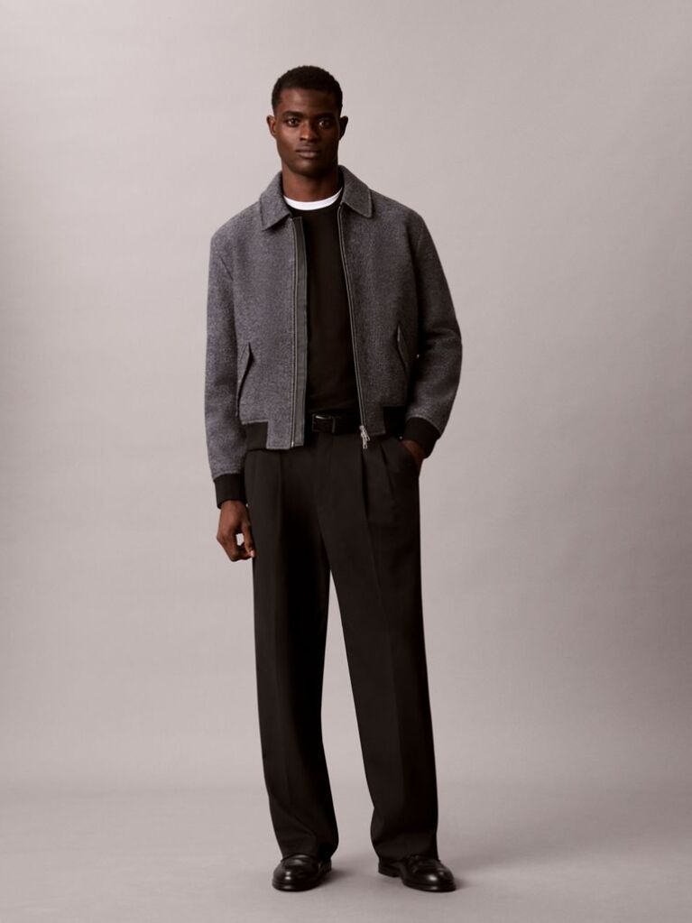 Black Merino Wool Classic Sweater  Men