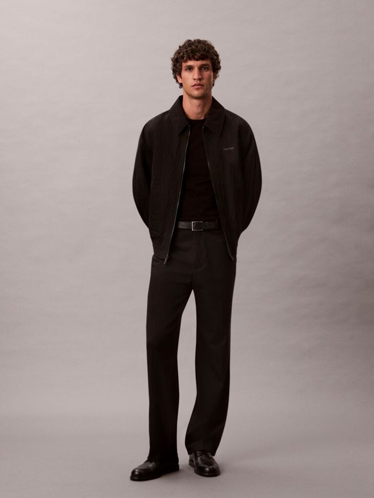 Black Short Sleeve Stretch Cotton Slim T-Shirt  Men