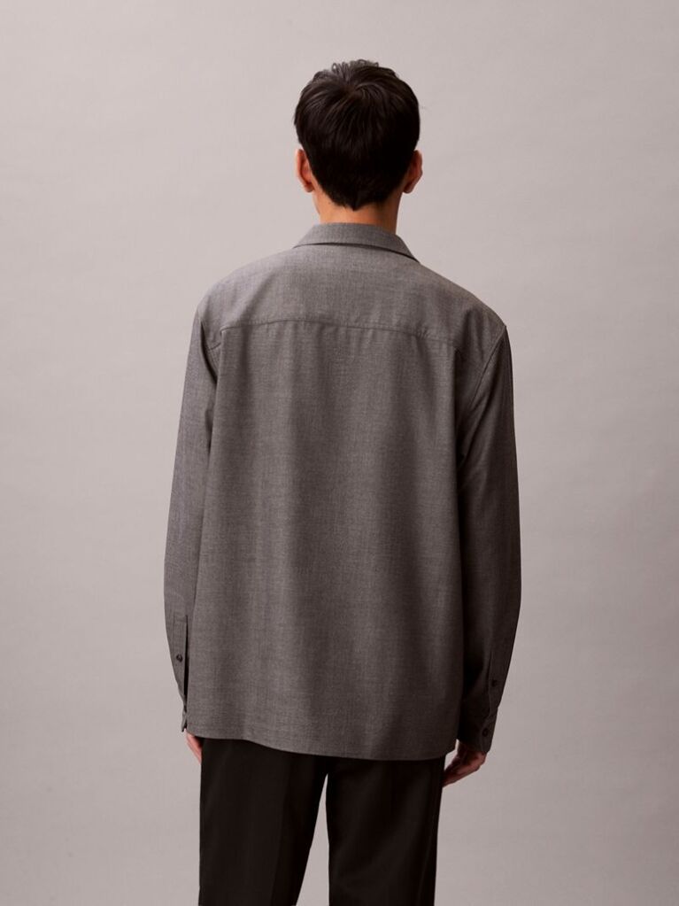 Grey Melange Button-Down Easy Shirt  Men