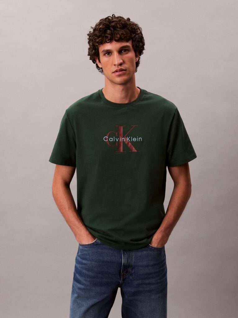 Green Monogram Logo T-Shirt  Men