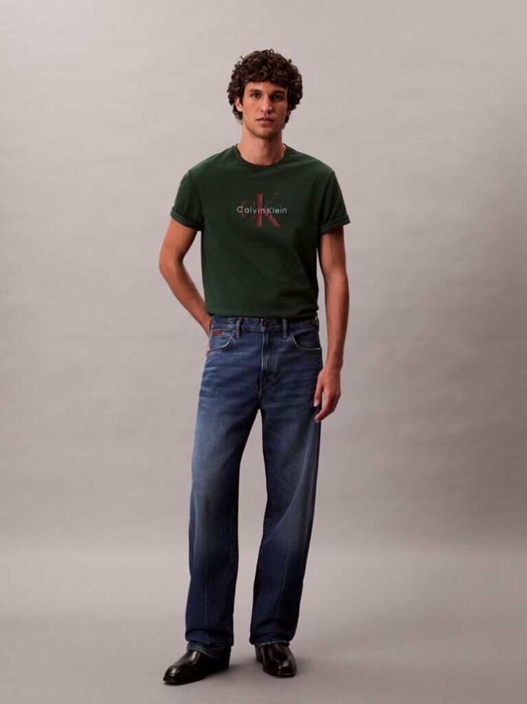 Green Monogram Logo T-Shirt  Men