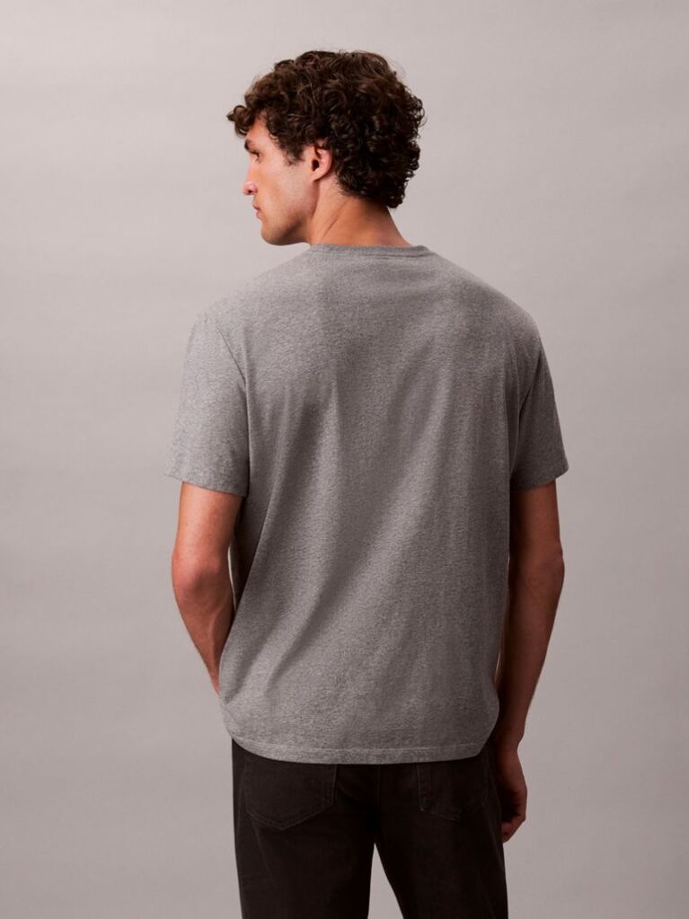 Grey Monogram Logo T-Shirt  Men