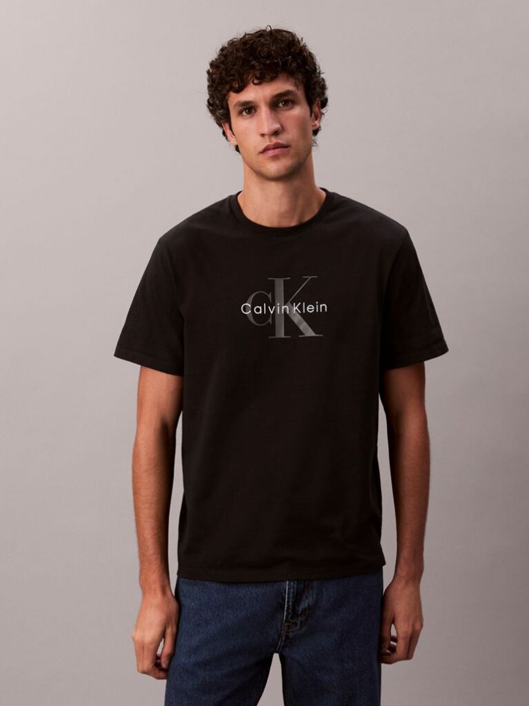 Black Monogram Logo T-Shirt  Men