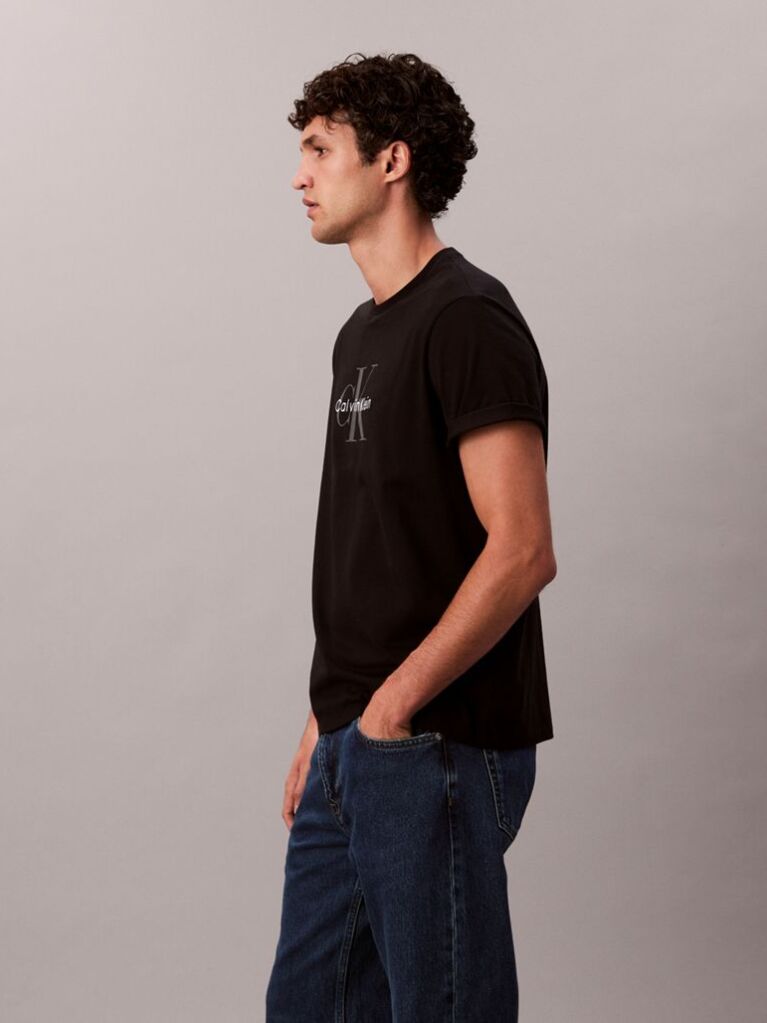 Black Monogram Logo T-Shirt  Men