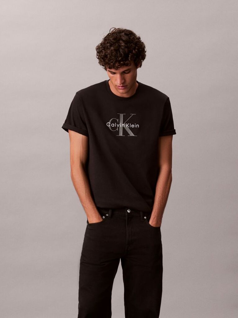 Black Monogram Logo T-Shirt  Men
