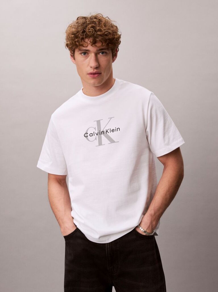 White Monogram Logo T-Shirt  Men