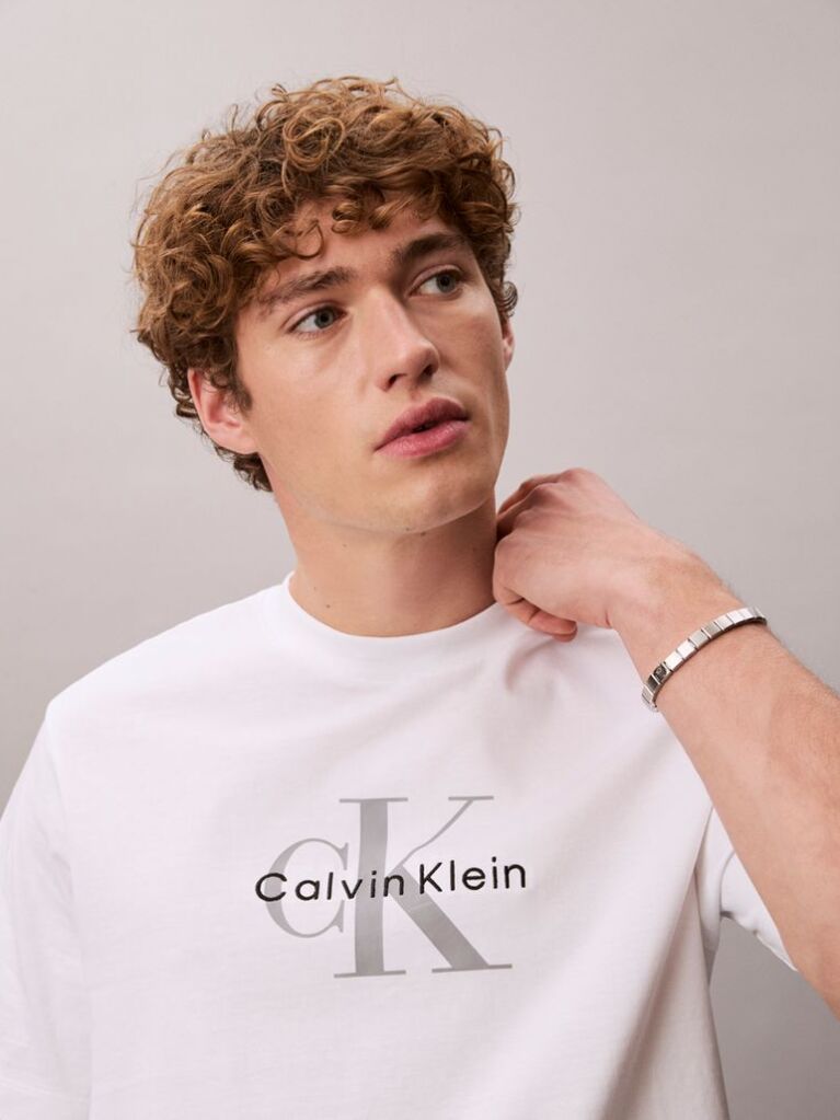 White Monogram Logo T-Shirt  Men