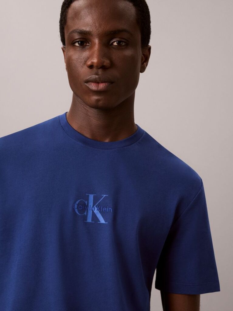Blue Monogram Logo T-shirt  Men