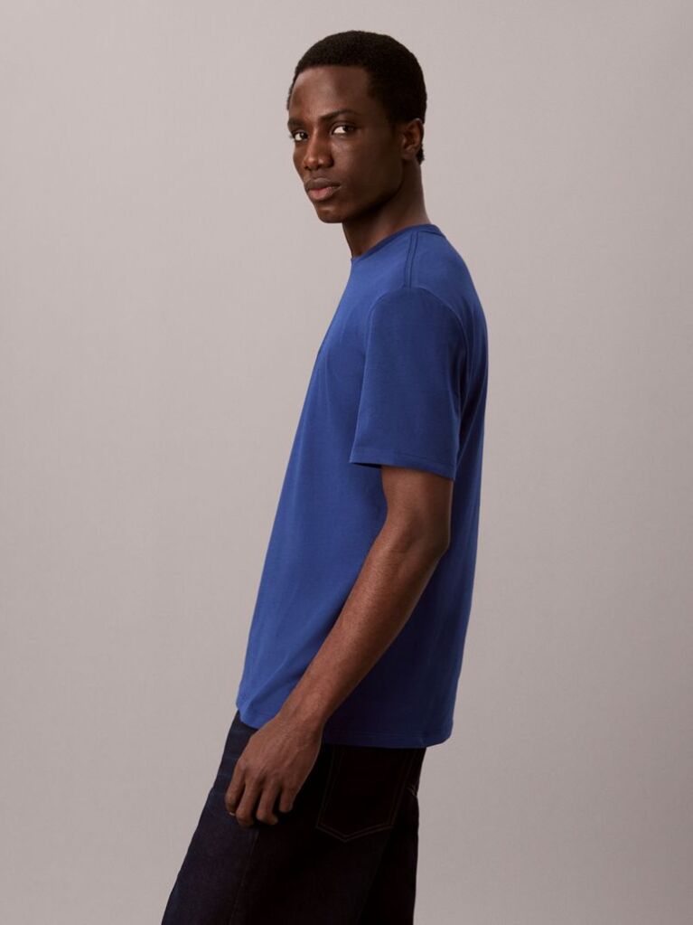 Blue Monogram Logo T-shirt  Men