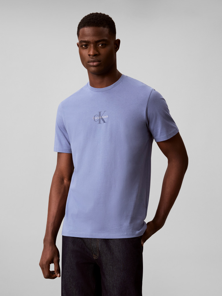 Blue Monogram Logo T-shirt  Men