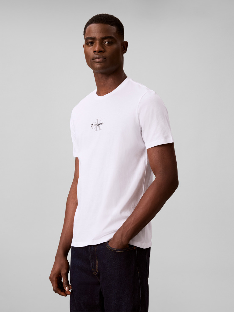 White Monogram Logo T-shirt  Men