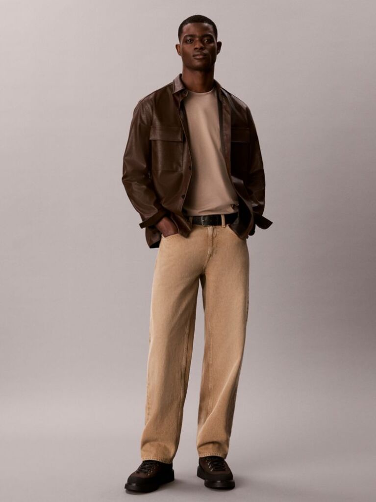 Beige Cotton Badge T-shirt  Men