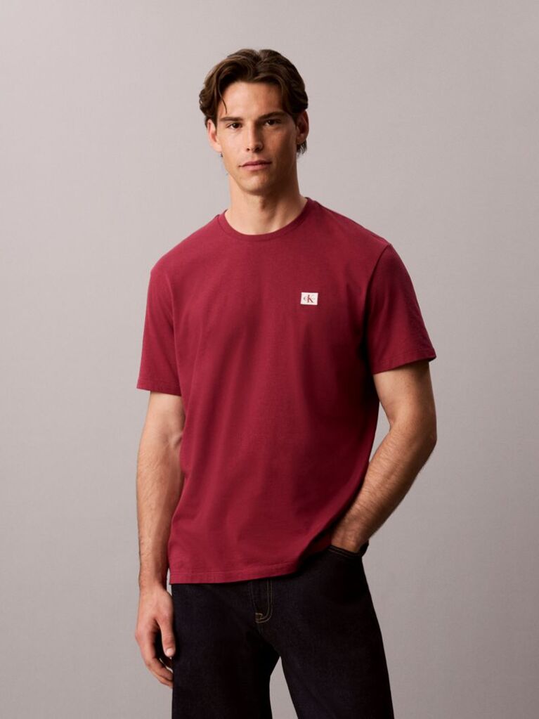 Red Cotton Badge T-shirt  Men