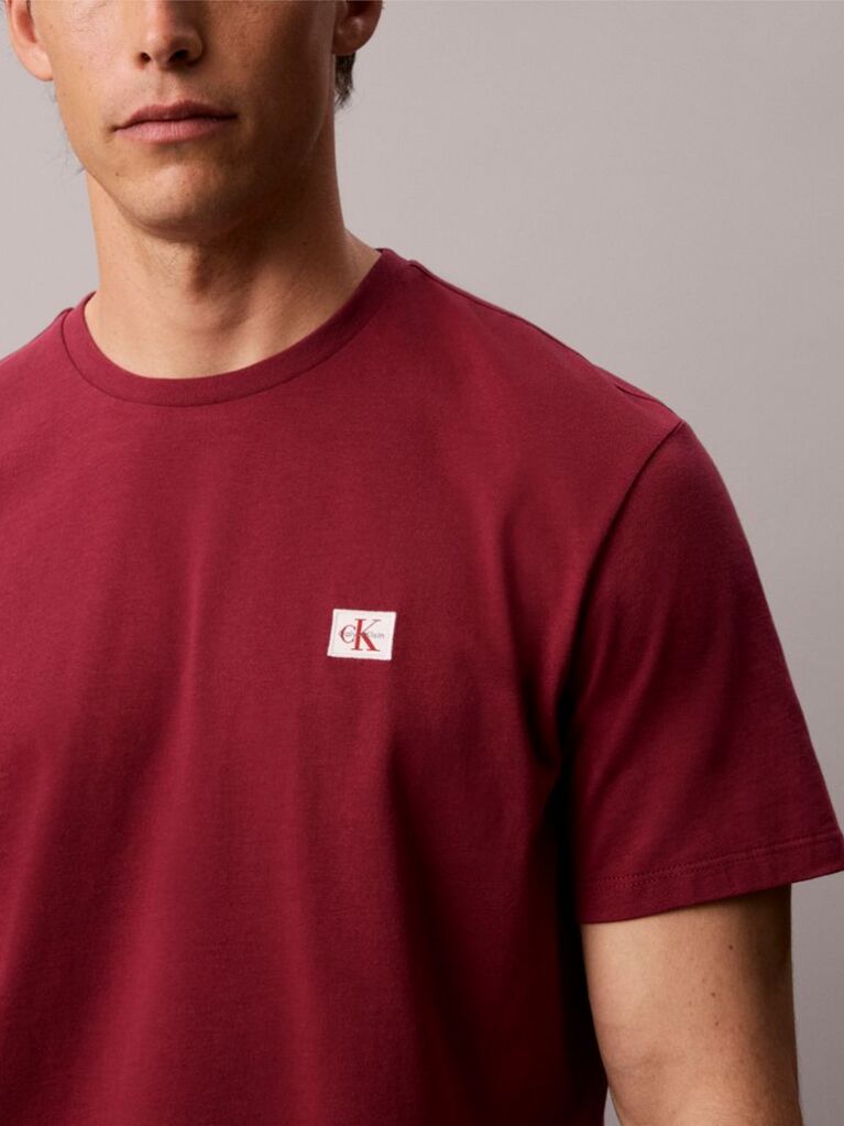 Red Cotton Badge T-shirt  Men