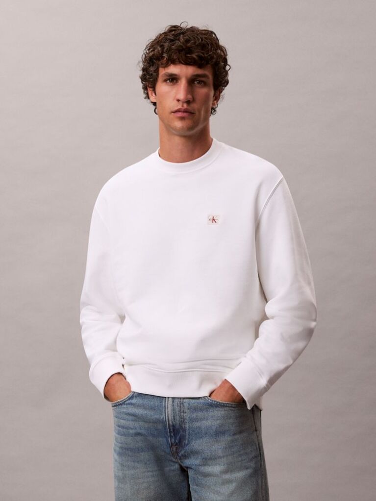White Terry Monologo Sweatshirt  Men