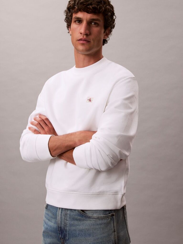 White Terry Monologo Sweatshirt  Men