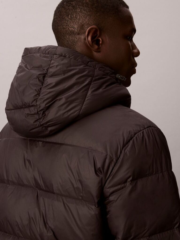 Black Hooded Down Puffer Jacket  Men