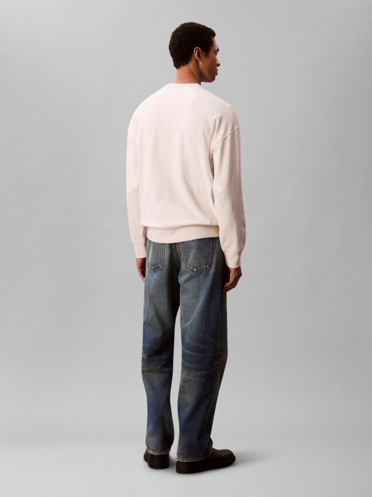 White Oversized Monogram Sweatshirt  Men