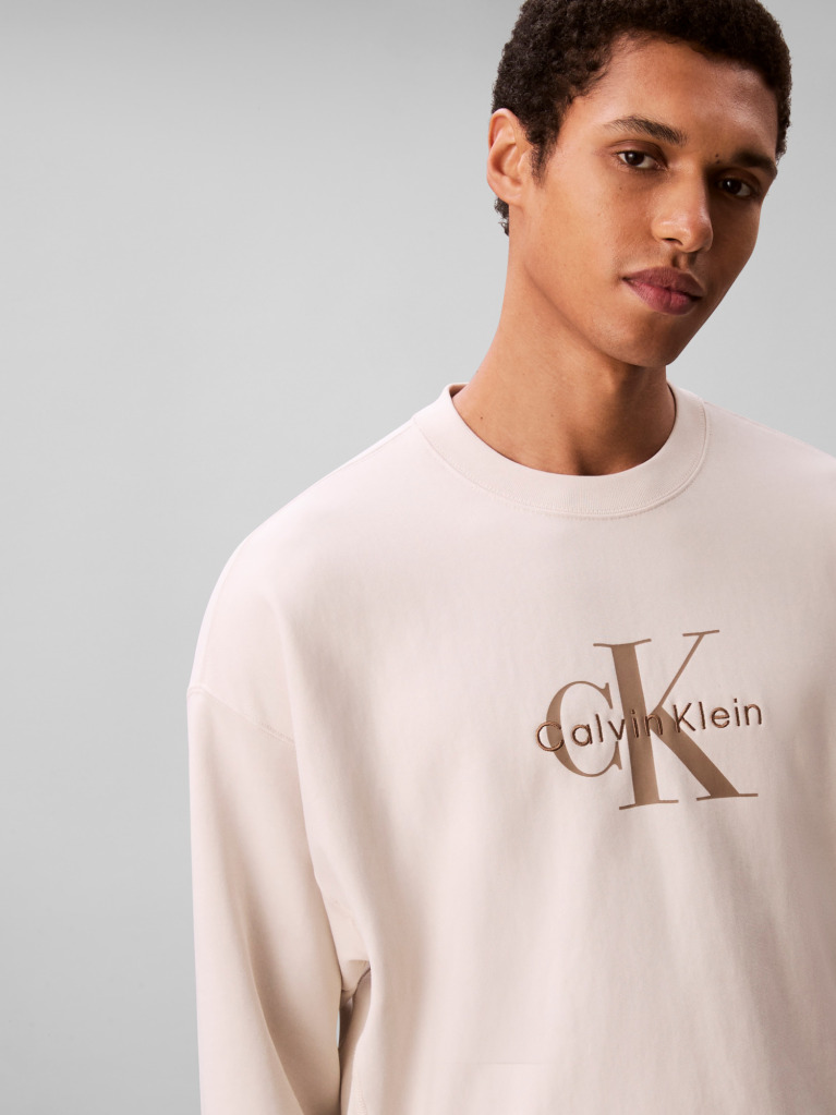 White Oversized Monogram Sweatshirt  Men