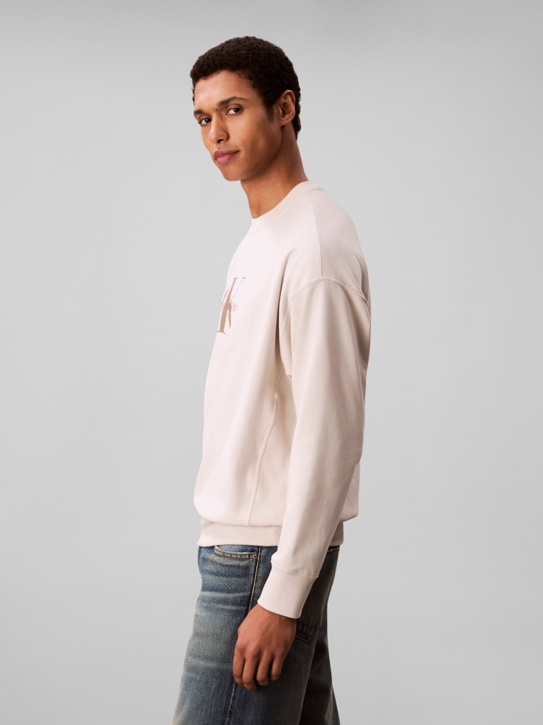 White Oversized Monogram Sweatshirt  Men
