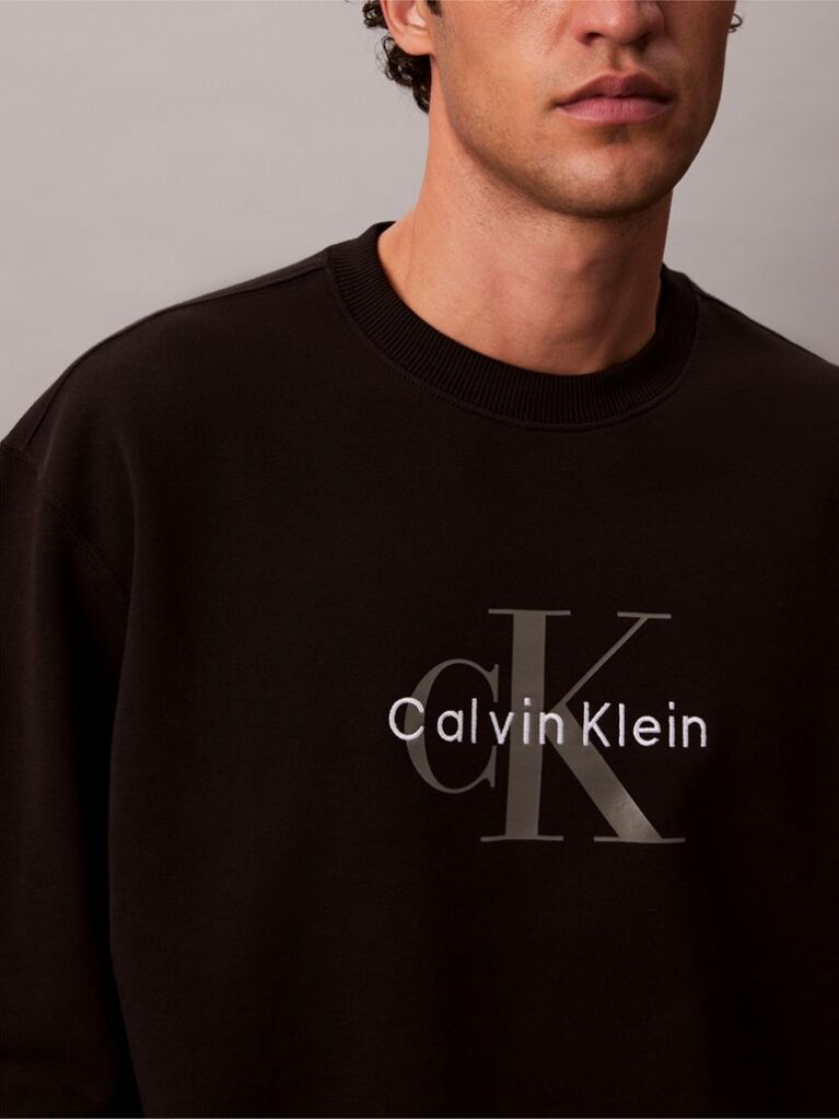 Black Oversized Monogram Sweatshirt  Men