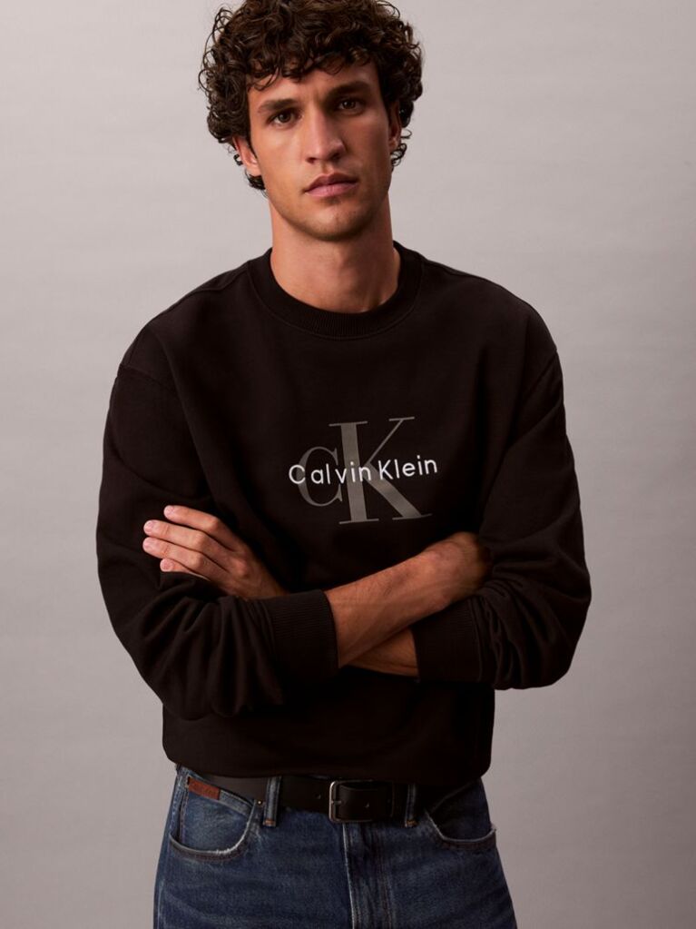 Black Oversized Monogram Sweatshirt  Men