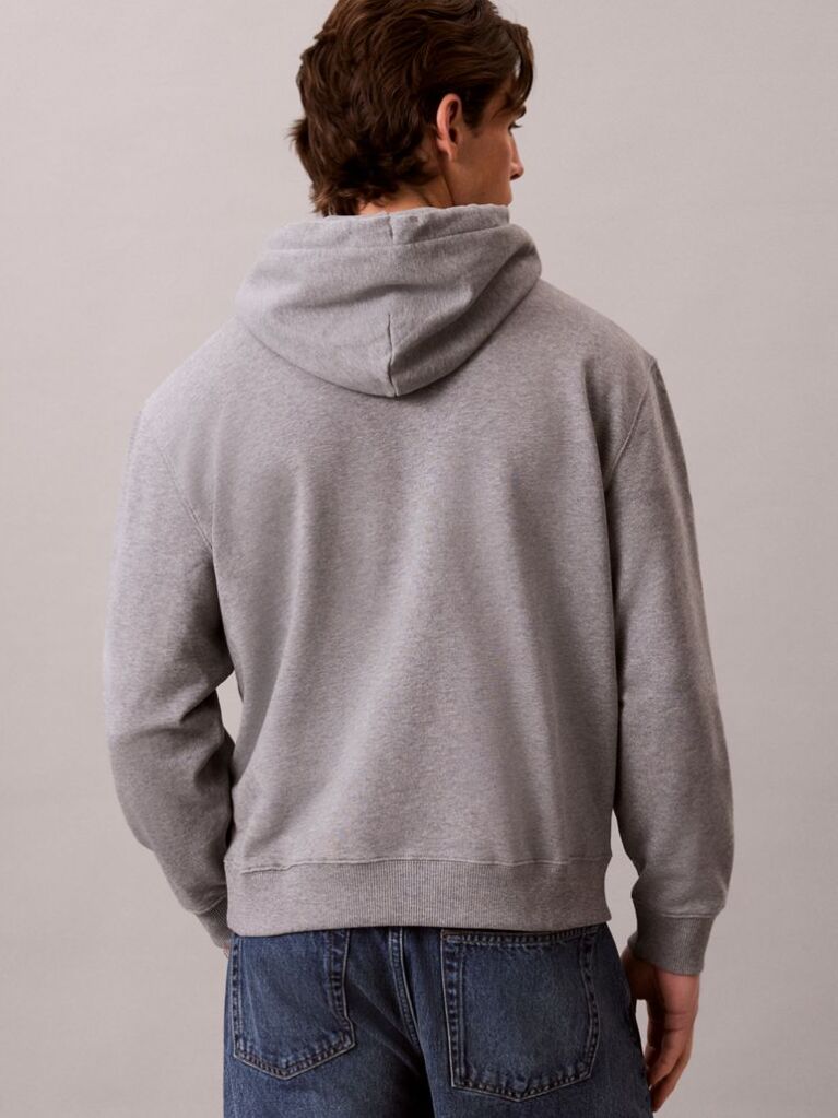 Grey Relaxed Monogram Hoodie  Men