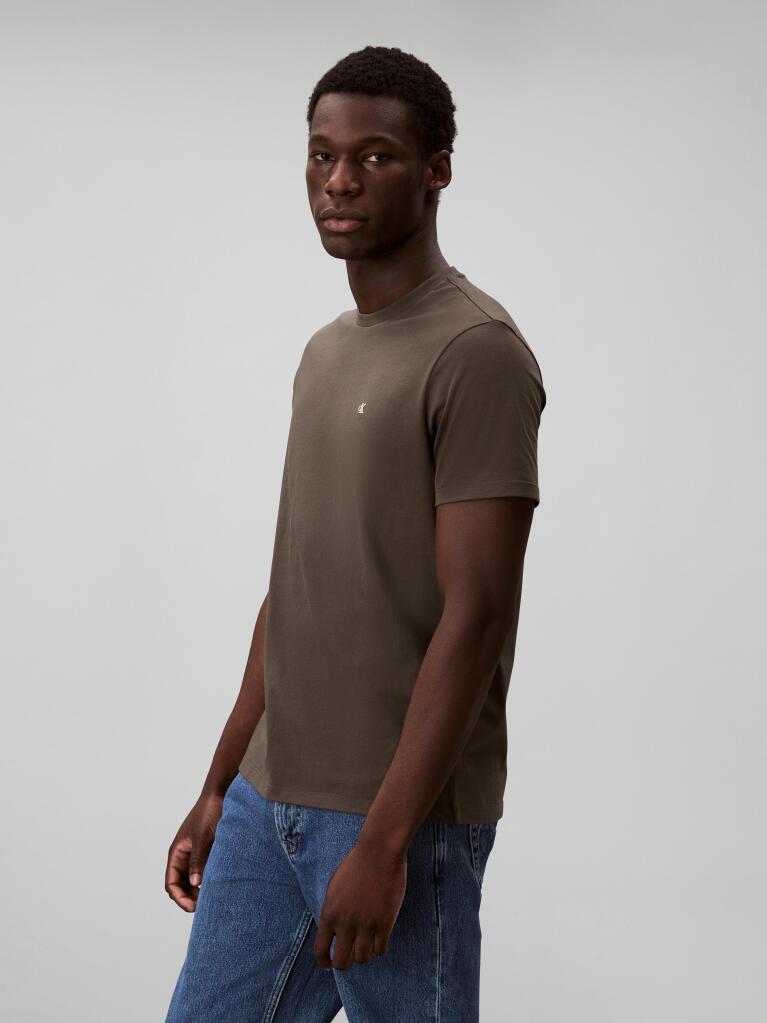 Grey Short-Sleeve Classic Monogram Tee  Men